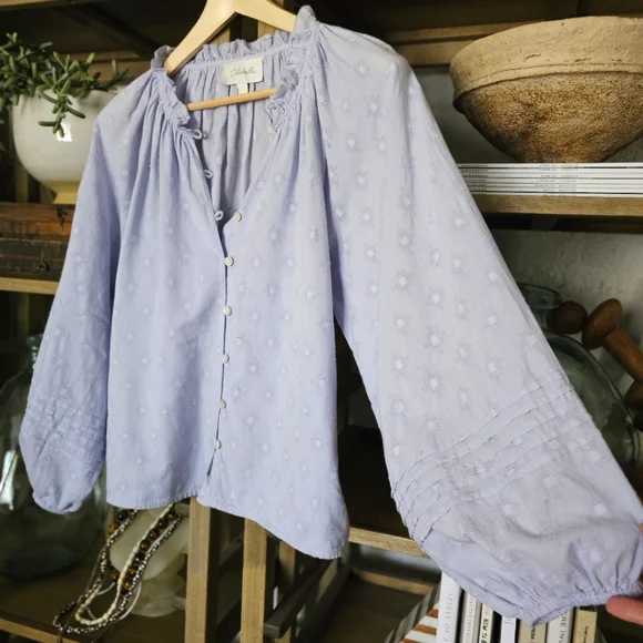 Anthropologie Cleobella Antonia Buttondown Blouse Blue Sz S Orig. $119 - Picture 3 of 10